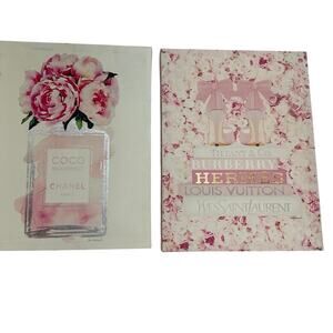 2 Pictures on canvas, pink and beige